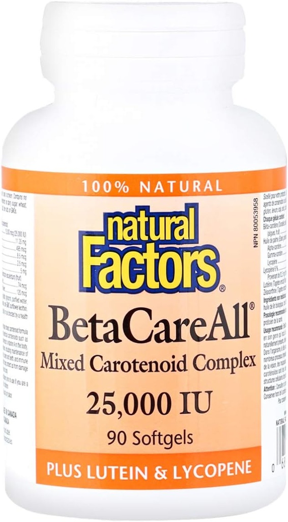自然な要因、BetaCareAll 25,000 IUの健康な皮、視野および免疫機能、90のSoftgelsのためのビタミンA