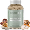 Simpleme Multi-Mushroom Supplement - Complex For Brain, Immune Support, Nootropics - Performance Blend with Lions Mane, Turkey Tail, Reishi, Cordyceps, Chaga, Maitake, Shiitake, and More - 60 Capsules