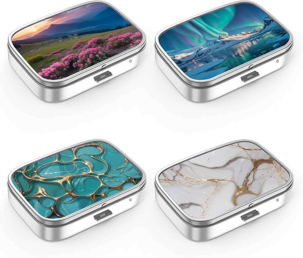 丸薬箱2のコンパートメントの小さい丸薬の箱、ポケットのために携帯用かPurseの丸薬のオルガナイザーの丸薬のホールダーはビタミン、薬、魚油および補足を(4PCS)握ります