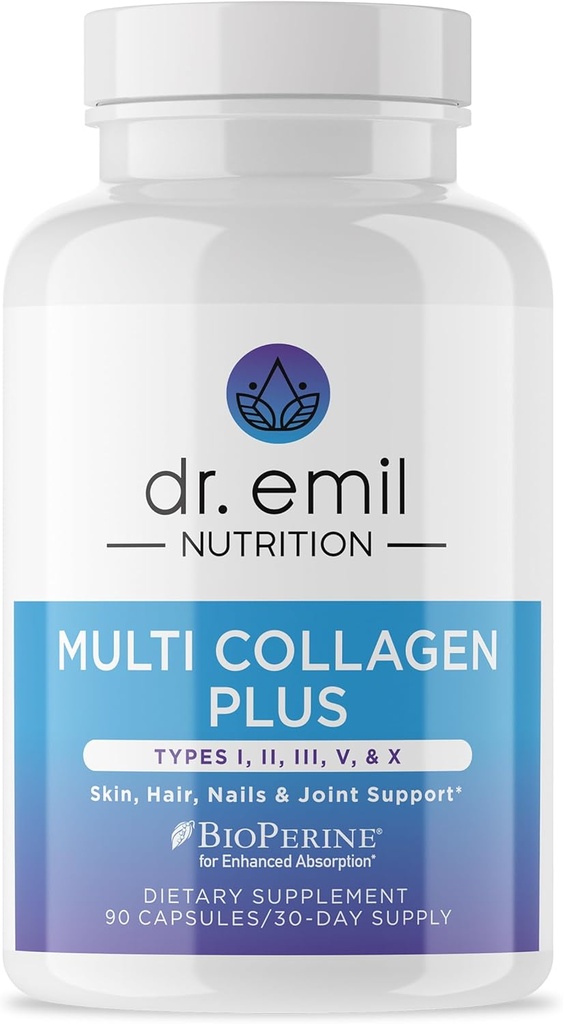 DR. EMIL NUTRITION レディースマルチコラージュピル | コラーゲンサプリメント | ヘアケア・スキンケア・ネイルケア・ジョイント | 加水コラーゲンサプリメント | 種類I・II・III・V・X | 90 カプセル