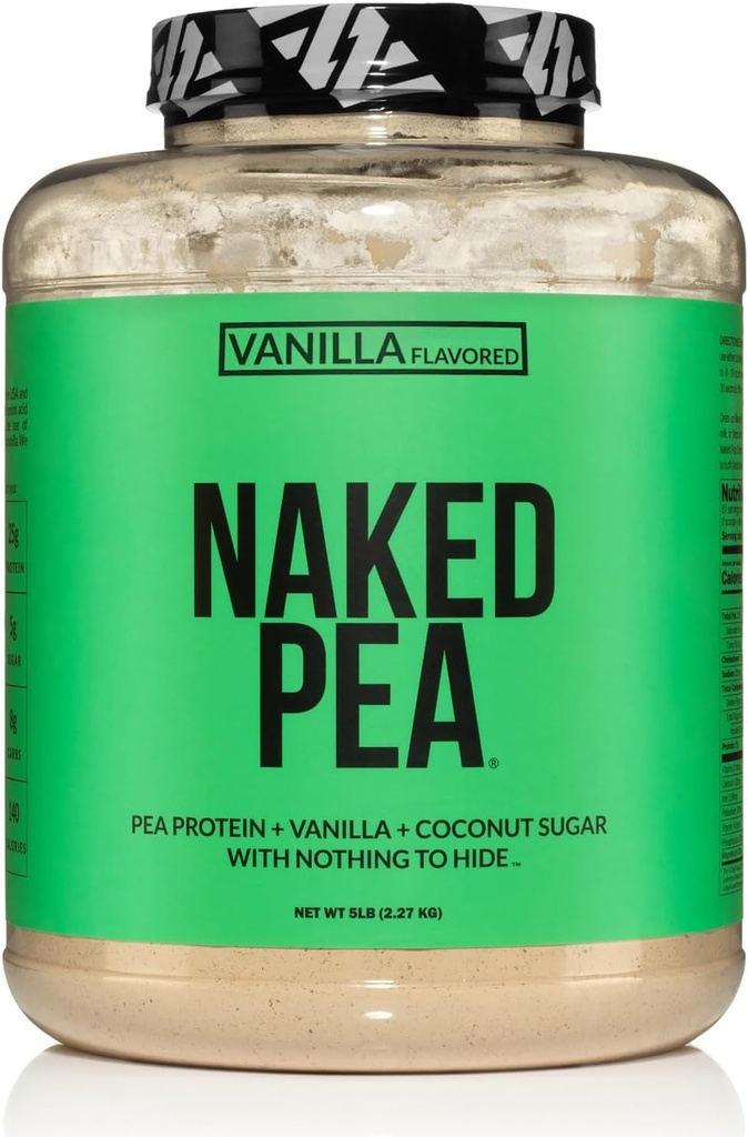 NAKED Pea - バニラピープロテイン - ピーアプロテインは、北米農場から隔離 - 5lbバルク、植物ベースの、ベジタリアン&ビーガンタンパク質。 消化しやすい、非GMO、グルテンフリー、乳液フリー、大豆フリー