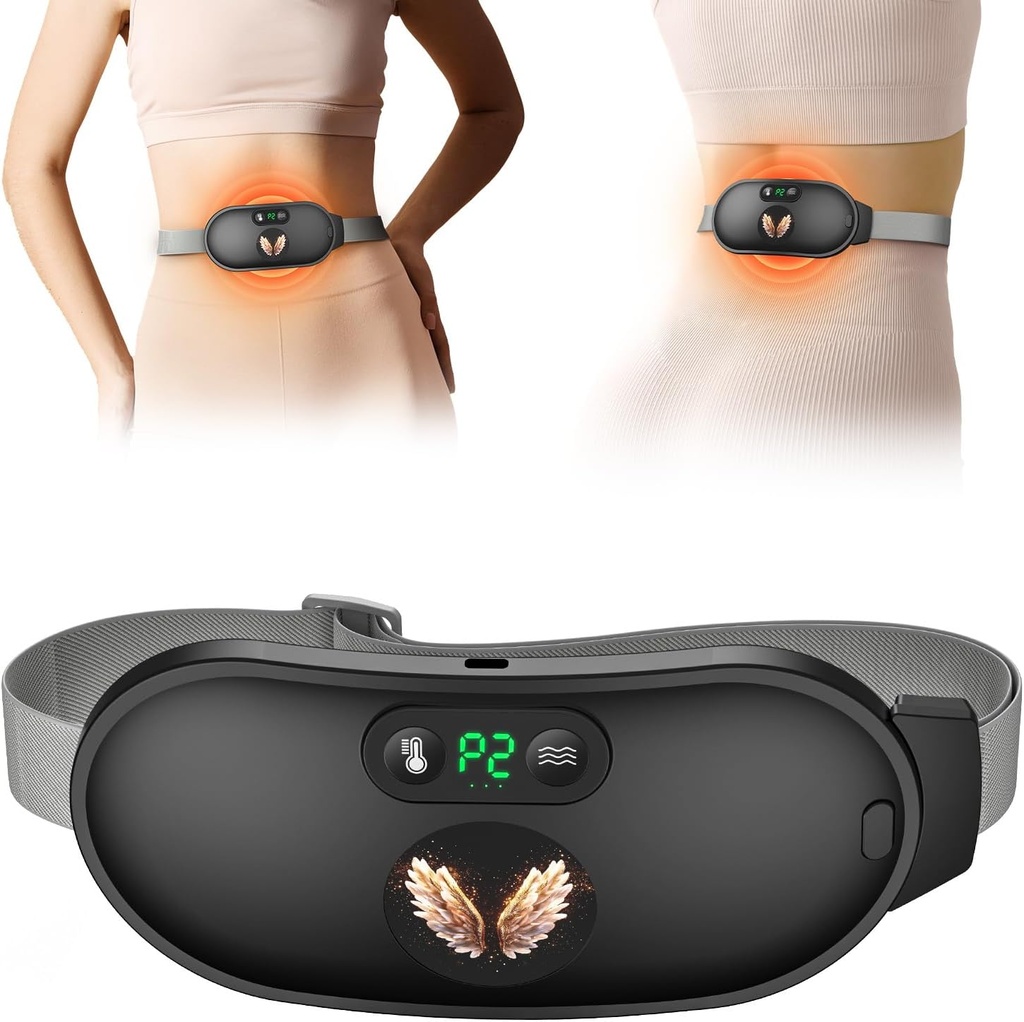 周期のパッド、6つの熱レベルおよび6つのマッサージ モード、携帯用コードレスの月経のヒート パッド、背部または女性および女性のための腹の期間のマッサージャー、黒が付いている速い暖房