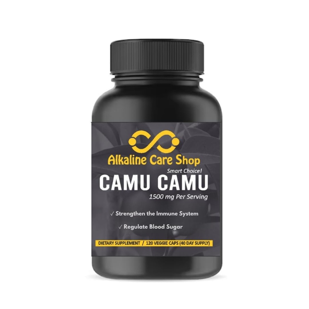 アルカリンケア | ビタミンC(カムカムカプセル、1500mg |100%ナチュラル、食品全般、カムカムエキス配合非GMOサプリメント |免疫・コラーゲンサポート(120ベジギーカプセル)