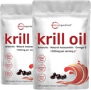 2パックのAntarctic Krillオイルの補足、サービングごとの1000mg、120の柔らかゲルそれぞれ、Omega-3s、EPA、DHA及びアスタキサンチン、サポート 脳の健康、優れたKrillオイルのカプセルの液体のSoftgels