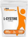 BulkSupplements.com L-Cystineパウダー - L-Cystine 500mg、L-Cystineサプリメント、アミノ酸サプリメント - 免疫サポート、グルテンフリー、給食当たり500mg、1kg(2.2ポンド)(パッケージ1)