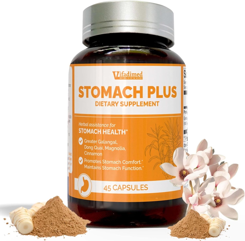 Stomach Plus-for Stomach、Gastritis、Stomachのライニングの修理、酸の還流装置、心焼け、消化器、Galangal、ドン・キー、シナモン及びMagnolia-45のカプセルを使って