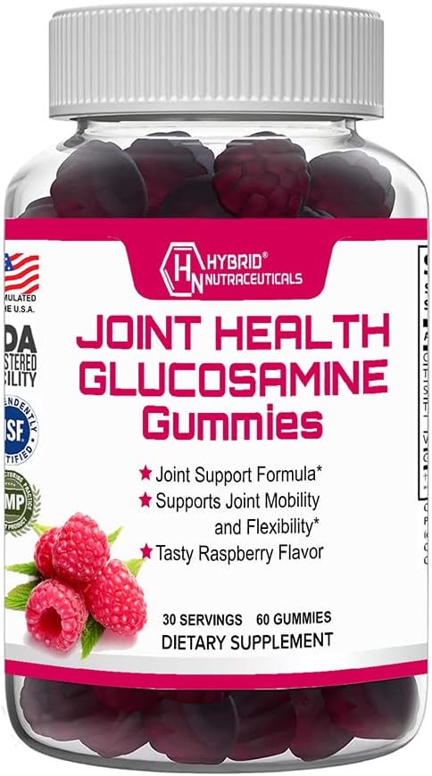 ハイブリッドNutraceuticalsの共同健康の補足-ビタミンEのグルコサミンのグミ - サポート共同移動性及び柔軟性サポート補足、ラズベリーの味- 60のグミ