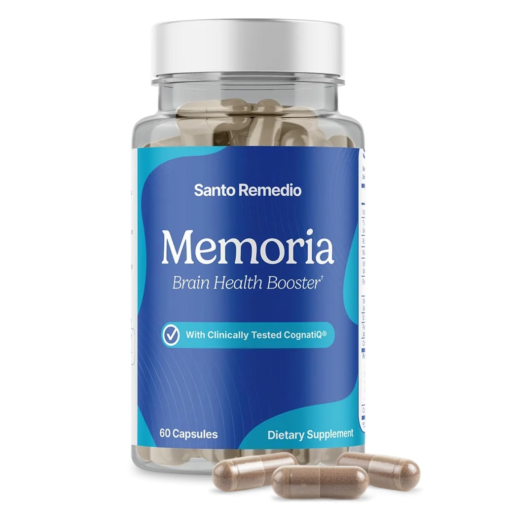 Santo Remedio Memoria, 脳の健康ブースター, 神経接続を強化するのに役立ちます, 注意を改善するのに役立ちます, メモリ, 集中, 30 サービング, グルテンフリーグルテン, 非GMO