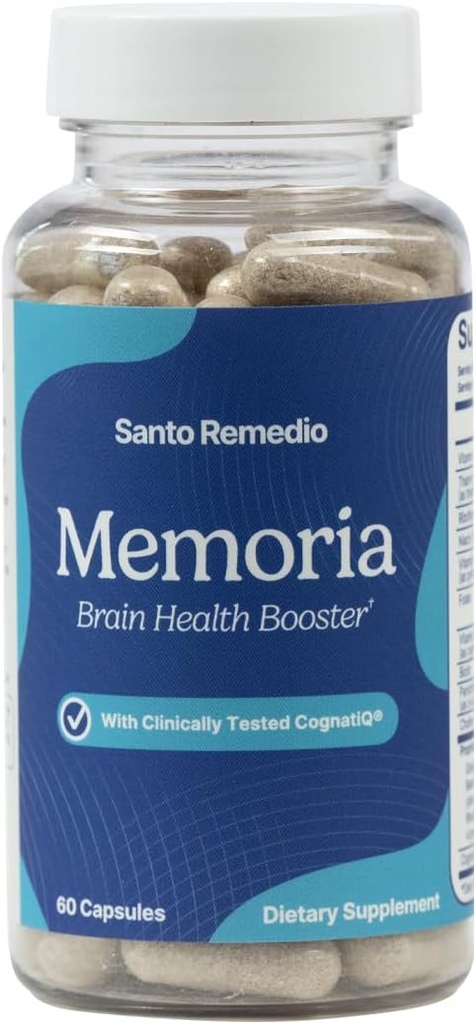 Santo Remedio Memoria, 脳の健康ブースター, 神経接続を強化するのに役立ちます, 注意を改善するのに役立ちます, メモリ, 集中, 30 サービング, グルテンフリーグルテン, 非GMO
