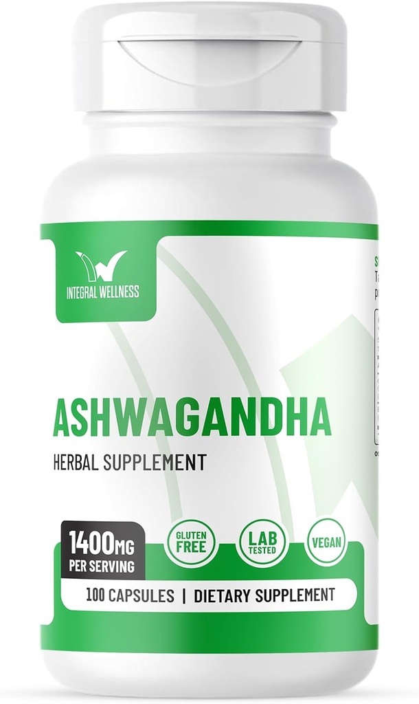 Ashwagandha w/ブラックペッパーエキス - 1400mg (100キャップ) | 3rd Party Tested & filler-Free - ビーガン