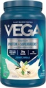 Vega Premium Protein + Supergreens - 20g タンパク質、クリーミーバニラ、25 サービング、ほうれん草、ケール、アルファルファグラス、ブロッコリー、0g 砂糖、非GMO、グルテンフリー、乳製品無料、1.68 lbs (パッケージ 5 月 Vary)
