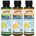 Barlean's Omega 3 魚油の液体の補足 3 層の男性および女性、EPA および DHA の脂肪酸のための変化のパックは、キーのライム パイ、レモン クリームおよびマンゴのピーチの味、8 oz を含んでいます