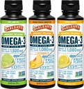 Barlean's Omega 3 魚油の液体の補足 3 層の男性および女性、EPA および DHA の脂肪酸のための変化のパックは、キーのライム パイ、レモン クリームおよびマンゴのピーチの味、8 oz を含んでいます