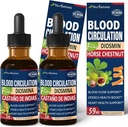 Blood Circulation Drops, Nitric Oxide Supplement for Blood Flow, Pressure & Heart Health W/Horse Chestnut Extract Liquid. Castaño de Indias y Diosmina para la Circulacion y Varices. 4 oz