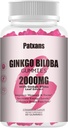 1 パック 2000 mg のイチョウのビロバのグミ - 脳の健康サポートのためのイチョウのビロバの補足、気分および焦点、エネルギー、大人、いちごの味、60 の計算を改良して下さい