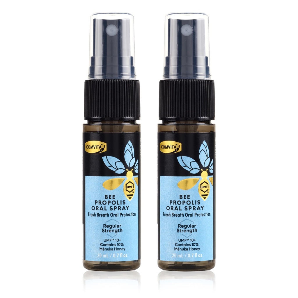 Comvita Bee Propolis Throat Spray - 天然免疫サポート、ニュージーランドUMF 10 + マヌカハニー、抗酸化剤、栄養補助食品 - 0.7 fl oz、2のパック