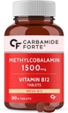 一般的な炭水化物 - ビタミンB12錠1500mcg - 男性と女性のためのメチルコバラミンB12サプリメントのアクティブフォーム - 90ベジータブレット