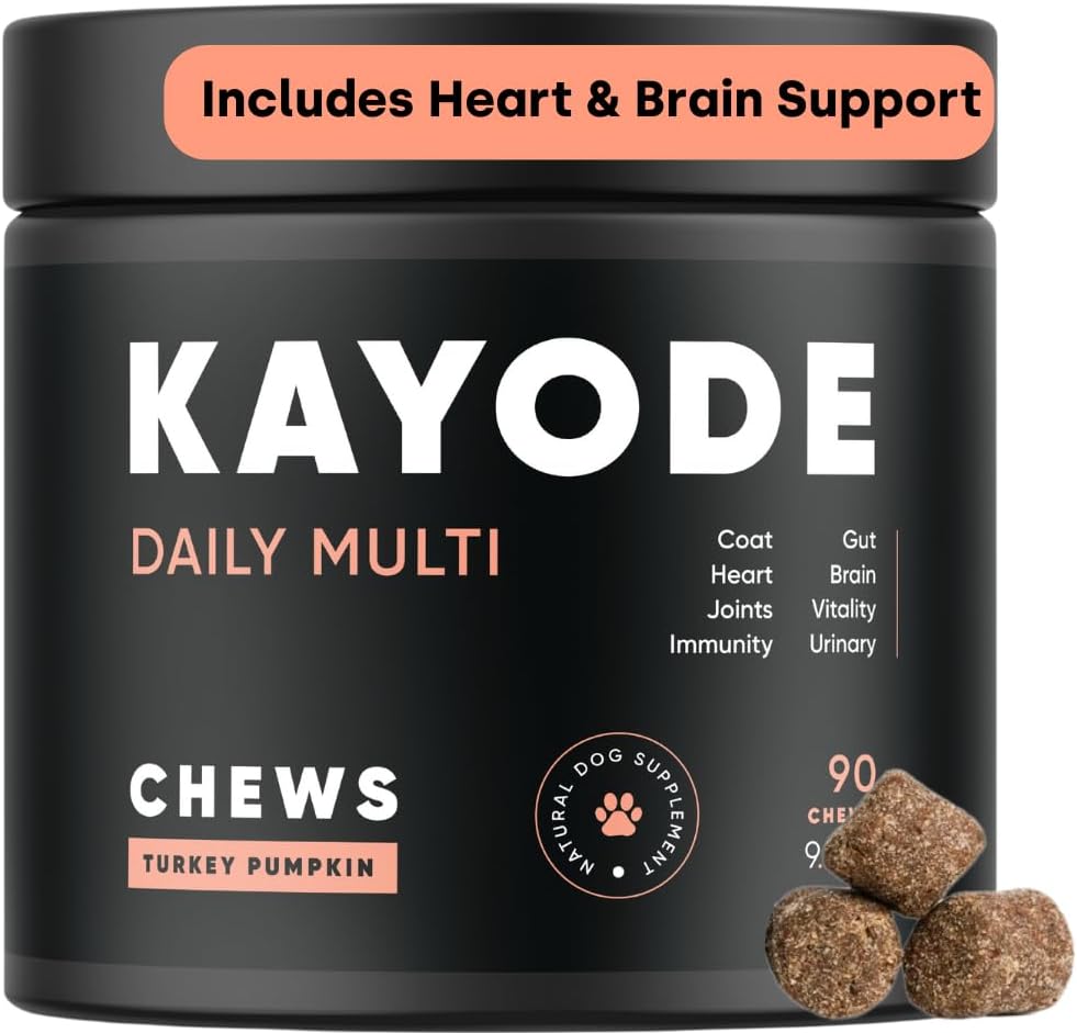 Kayode Daily Multi - Dog Multivitamin & Superfood Chew. Fill Nutrient Gaps. Helps Joints, Digestion, Heart, Brain, Urinary & More. Add Nutrients Dog Food Misses. Great for Puppies Too.