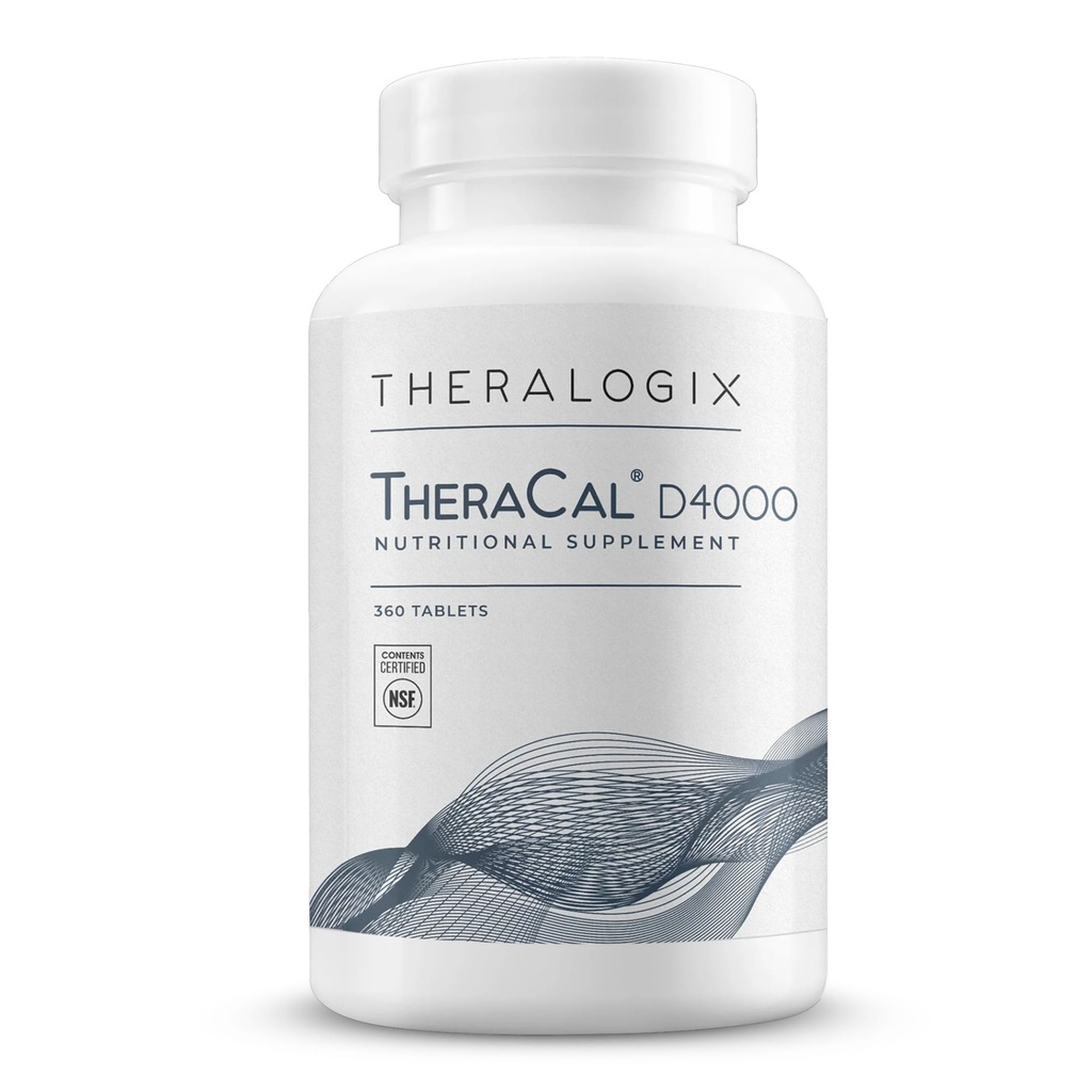 Theralogix TheraCal D4000 - カルシウム、マグネシウム、ビタミンD3、ビタミンK2およびBron* - 90日の供給 - NSF認定 - 360錠