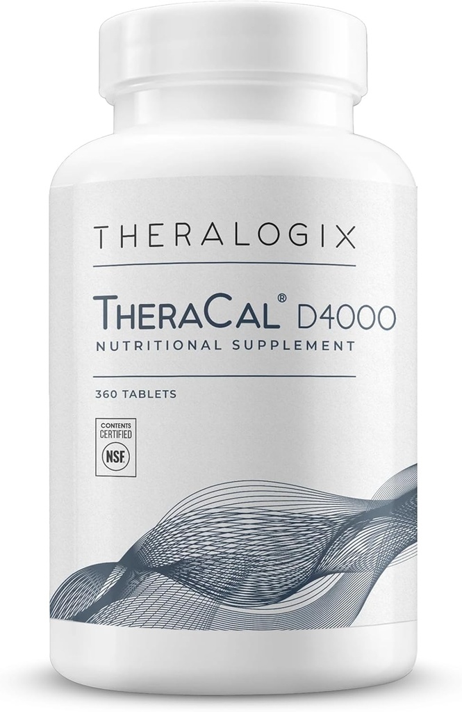 Theralogix TheraCal D4000 - Bone Health Support Supplement with Calcium, Magnesium, Vitamin D3, Vitamin K2 & Boron* - 90-Day Supply - NSF Certified - 360 Tablets