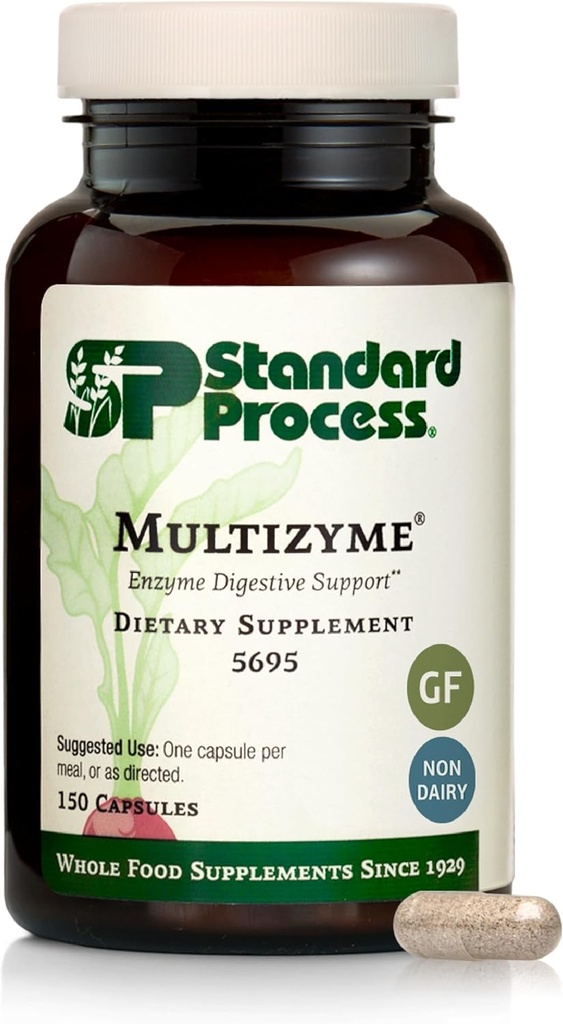 標準的なプロセスMultizyme - 蛋白質、炭水化物及び脂肪の分解を支える膵酵素の補足-消化器サポート-グルテンフリー、非酪農場及び非大豆- 150のカプセル