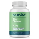 BESTVITE亜鉛キレート50mg(240菜食用カプセル) - はげません - ジカルチウムホスフェートなし - ビーガン - 非GMO - グルテンフリー