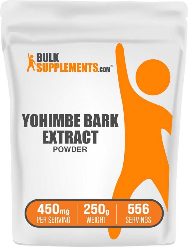 BulkSupplements.com Yohimbeエキスパウダー - Yohimbe樹皮エキス - ハーブサプリメント、グルテンフリー、給食あたり450mg、250g(8.8オンス)(パッケージ1)
