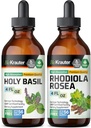 BIO KRAUTER 聖バジル・シンチャー 4 Fl. Oz. & Rhodiola Rosea Tincture 4 Fl. Oz.
