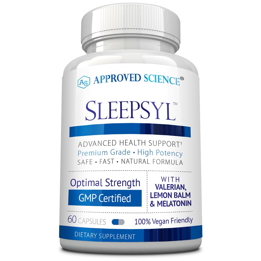 承認された科学 Sleepsyl - 睡眠サプリメント - バレリアンルート、レモンバーム、メラトニン、カモミール、L-オルニシン - ビーガン、60カプセル