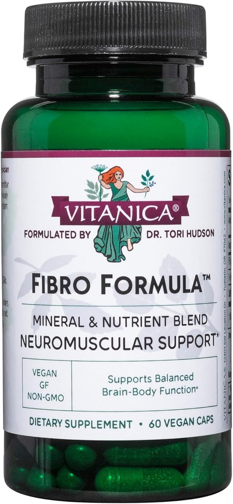VitanicaのFibroの方式、Fibromyalgiaの救助サポート、Saffronのエキス60mg、5つのHTP 100mgのPea 300mgのDrの方式の神経の筋肉サポート補足、ビーガン、非GMO、60のカプセル