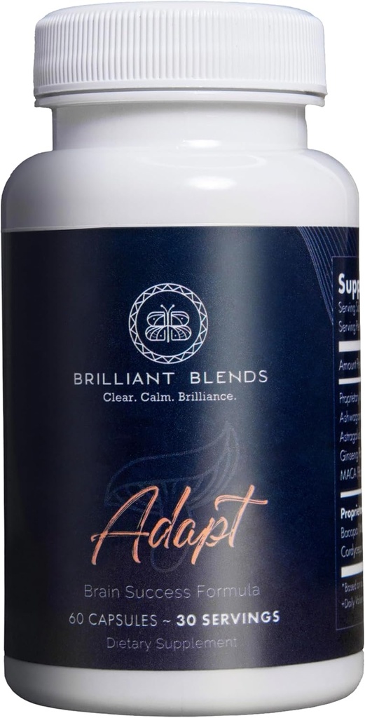 アダプト・アダプトゲンサプリメント – 睡眠を損なうために医師によって処方されたブレンド, 記憶 | 臨床的に供給された成分と天然アダプトゲンフォーミュラ | ビーガン, 非GMO | 30 サービング
