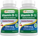 Methylcobalamin (メチルB12)、6000のmcg 60のSublingualのタブレット(60の計算(2)のパック)として最もよいNaturalsのビタミンB-12
