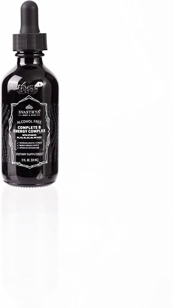 Svasthyaボディ&マインドB2 D3ビタミンB複合液サプリメント - 女性のためのすべての天然液体Bビタミン、男性&子供 - 超強力な低下w / B-6、B-12-5000mcg、サブリンガル&ビーガンフレンドリー