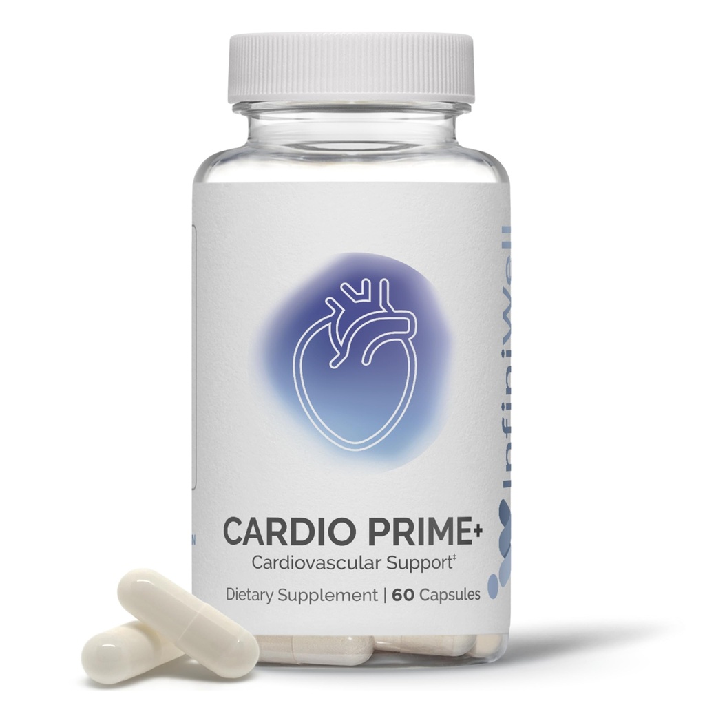 InfinWell Cardio Prime+ Heart Health サプリメント - 抗酸化物質と心の健康のための革新的なペプチド - NAD3&Nattokinase for a Healthy Heart & Metabolic Balance (60 カプセル)