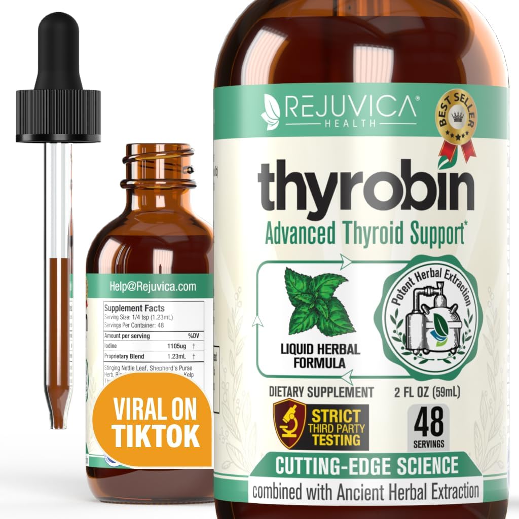 Thyrobin - Advanced Thyroid Support Supplement - Liquid Delivery for Better Absorption - Iodine, Stinging Nettle, Kelp, Astragalus, Ashwagandha & More!