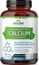 Zazzeeの高吸収カルシウムD-Glucarate、カプセルごとの500のmg、高められた吸収のための3つのmgのBioPerine、100のビーガン カプセル、プラスBroccoli 10:1のエキス、100%のベジタリアン、CDG、全性および非GMO