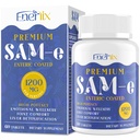 1200 MG SAM e Supplement for Brain, Mood, Joint, and Liver, High Absorption SAM-e (S-Adenosyl-L-Methionine) with CoQ10, 5-HTP, Enteric Coated 60 Tablets, Vegan