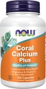NOW Foods Supplements, Coral Calcium Plus, Bone Health*, Healthy pH Balance*, 100 Veg Capsules