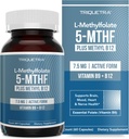 L の Methylfolate 7.5mg およびメチル B12 -活動的な 5-MTHF の形態、MTHFR の補足-血流の準備ができたメチル化された Folate + B12 のコファクタ-サポート気分、Homocysteine のメチル化、Cognition (60 のカプセル)