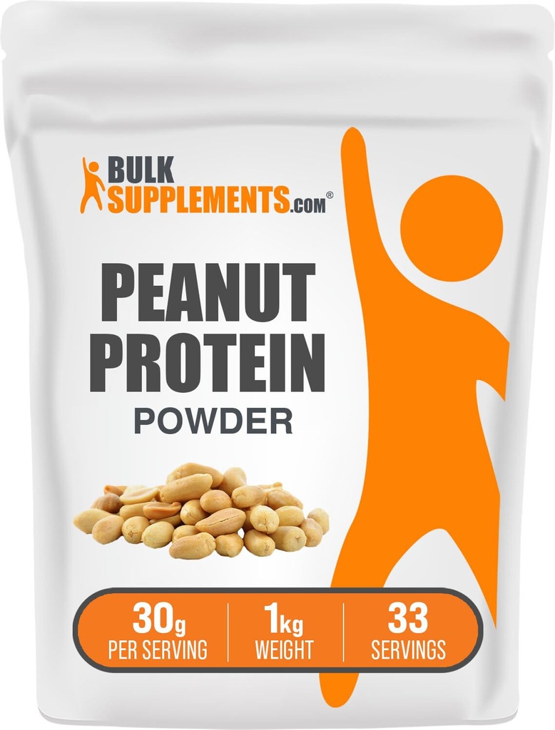 BulkSupplements.comピーナッツフラープロテインパウダー - 脱脂ピーナッツフラー、ピーナツプロテインパウダー - ピーナツプロテインフラー、グルテンフリー、給餌あたり30g、1kg(2.2ポンド)(パッケージ1)