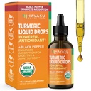 USDA 有機性ターメリック液体は、黒胡椒で低下 - 1000mg 免疫&消化の健康のためのクルクミンサプリメント - 30 便益 - 吸収性を高めました - 非GMO、ビーガン、グルテンフリーグルテンフリー - 不燃、1 Fl Oz