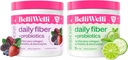 Daily Fiber Supplement Bundle with Collagen, Probiotics & Electrolytes - Supports Digestive Health, Regularity, and Skin Health – Cucumber Lime Mint & Wild Berry Flavors – 32 Servings Total