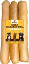 Woofley の余分厚いコラージュ ロール (10-12 インチ - 3 PCS) - 犬のための咀嚼 - Bully の棒 Rawhide のオルタナティブ 犬の咀嚼媒体及び大きい犬のための隠された骨無し