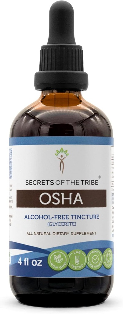 Tribe OSHAアルコールフリー液体エキスの秘密、レスポンシブルファームOSHA(Ligusticum porteri)ドライルート4 FL OZ