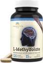 Teraputics L-Methylfolate 15mg | 120 Vegan Capsules | Premium | 5-MTHF Active Methyl Folate Supplement for Mood Homocysteine Methylation – Non-GMO Gluten-Free, No Fillers - Folic Acid Brain Support
