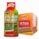 ビタミン エネルギー 免疫+ 余分強さ エネルギー ショット フルーツ パンチ 48 パック、260mg 自然なカフェイン、B ビタミン、シチコリン、緑茶、免除及び焦点サポート、ゼロ砂糖、グルテンフリー 1.93 の fl oz
