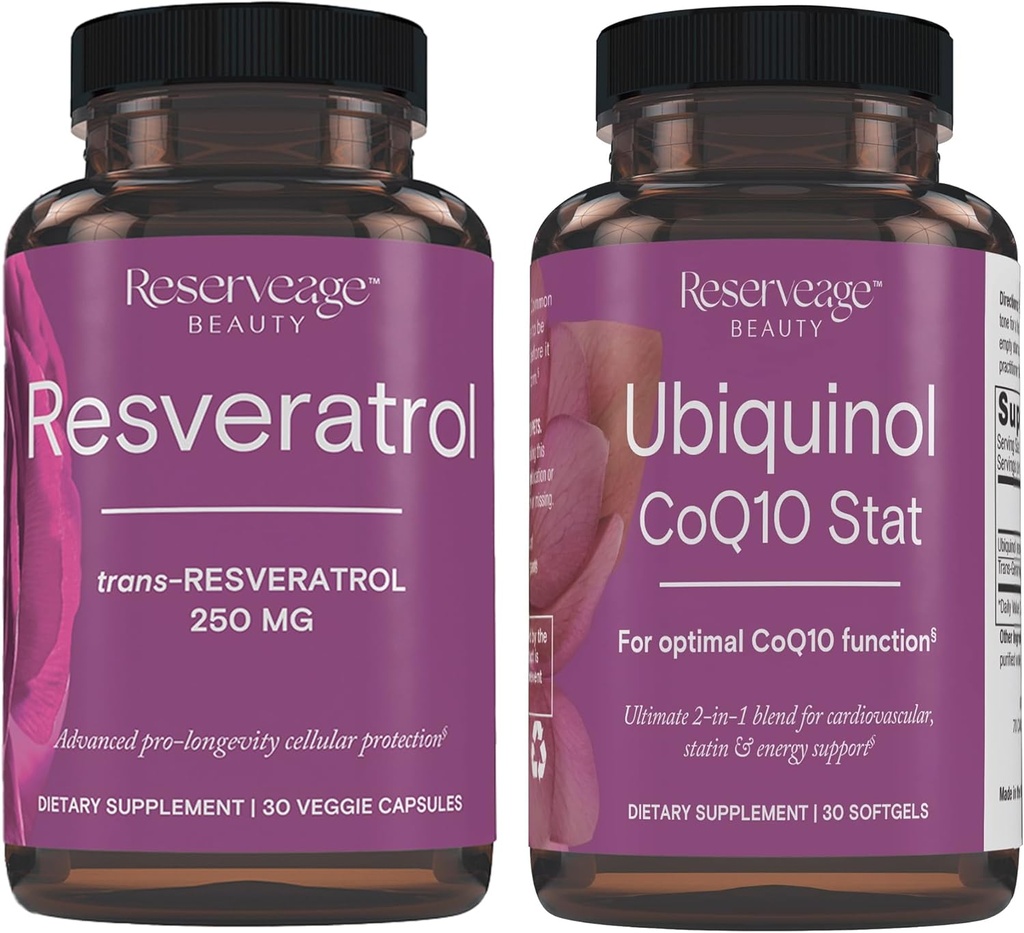 準備の美、Resveratrol 250のmg、心および細胞の健康のための酸化防止の補足30の帽子及びUbiquinol CoQ10のStat-心臓血管系、エネルギー レベル及び細胞の健康のためのサポート- 30