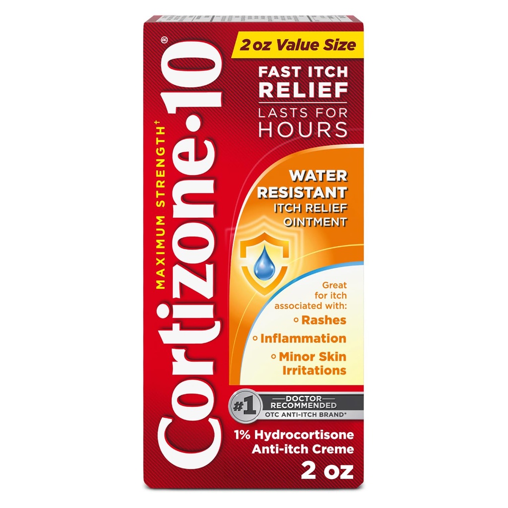 Cortizone-10の最高の強さの防水イッチの救助の軟膏、1%のHydrcortisone、速い行為、バグ ビット、Rash、Eczema、Psoriasis、Poisonのアイビー、オーク、Sumac及び多くのための反イッチ クリーム2oz