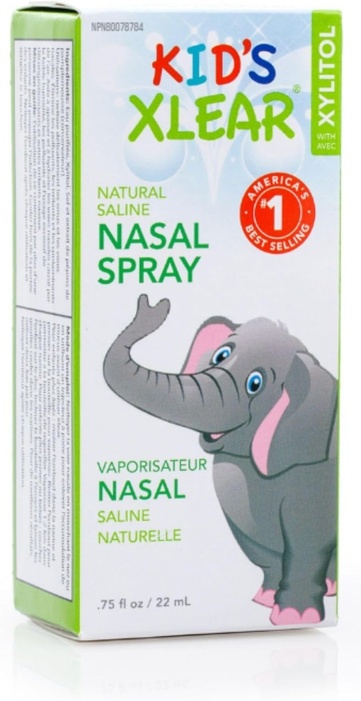 子供のためのXlearナチュラルXylitolサリン鼻スプレー - 毎日のDecongestant、鼻保湿剤、0.75 fl oz(パッケージ1)