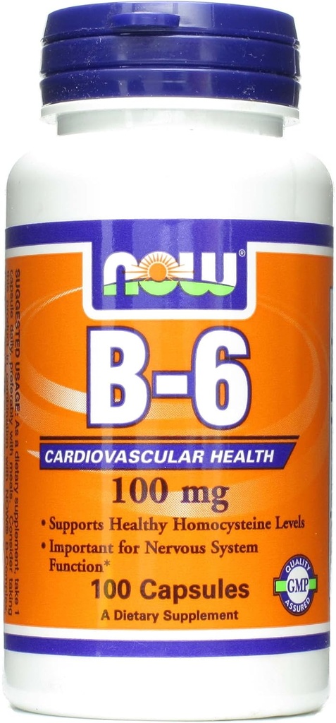 Now Foods B6 100mg Capsules, 100 CT